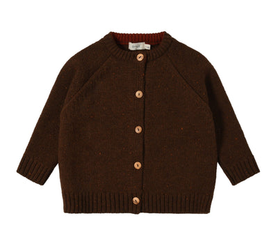 Boxy Wool Cardigan Soil