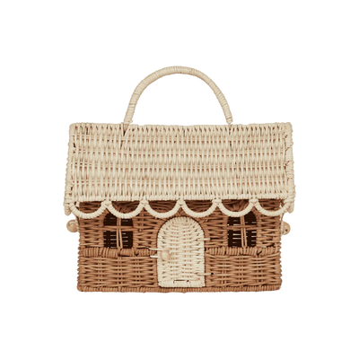 Rattan Gingerbread Casa Clutch - Natural & Straw