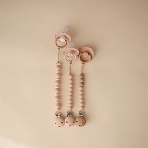 Mushie Silicone Pacifier Clip - Hera Blush