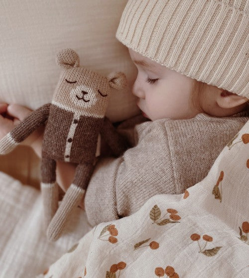 TEDDY KNIT TOY - MOCHA ROMPER