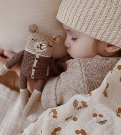 TEDDY KNIT TOY - MOCHA ROMPER