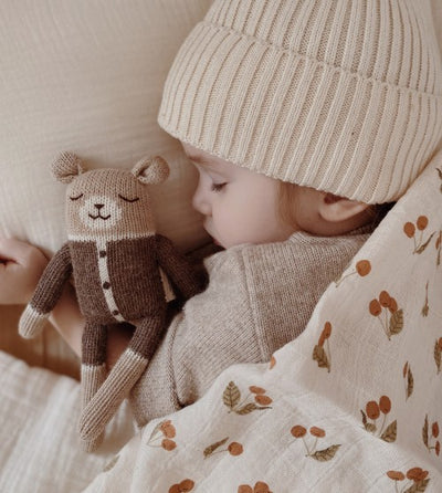 TEDDY KNIT TOY - MOCHA ROMPER