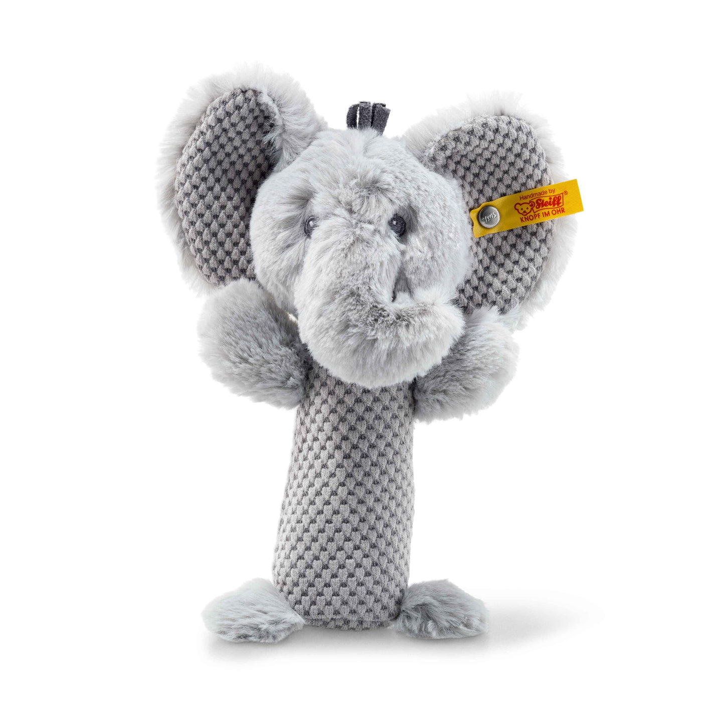 Soft Cuddly Friends Ellie Elephant Rattle Grey 15cm - Pudgy Fingers