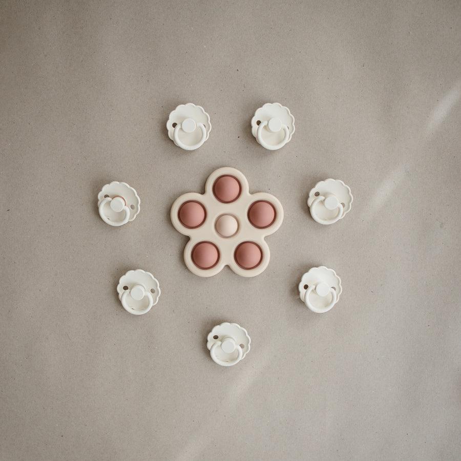 Flower Press Toy (Rose/Blush/Shifting Sand) - Pudgy Fingers