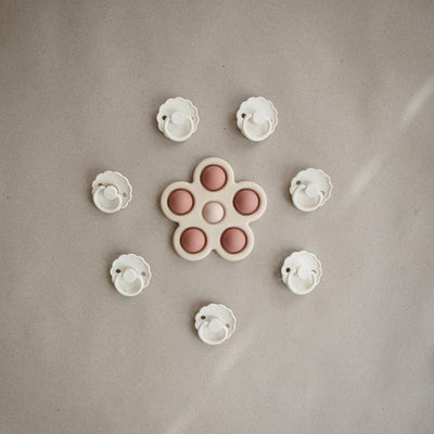 Flower Press Toy (Rose/Blush/Shifting Sand) - Pudgy Fingers
