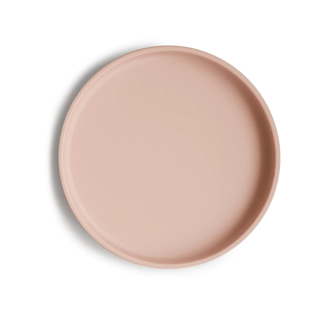 Mushie Classic Silicone Suction Plate - Blush - Pudgy Fingers