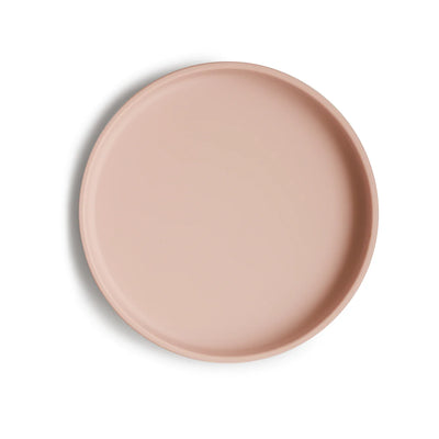Mushie Classic Silicone Suction Plate - Blush - Pudgy Fingers