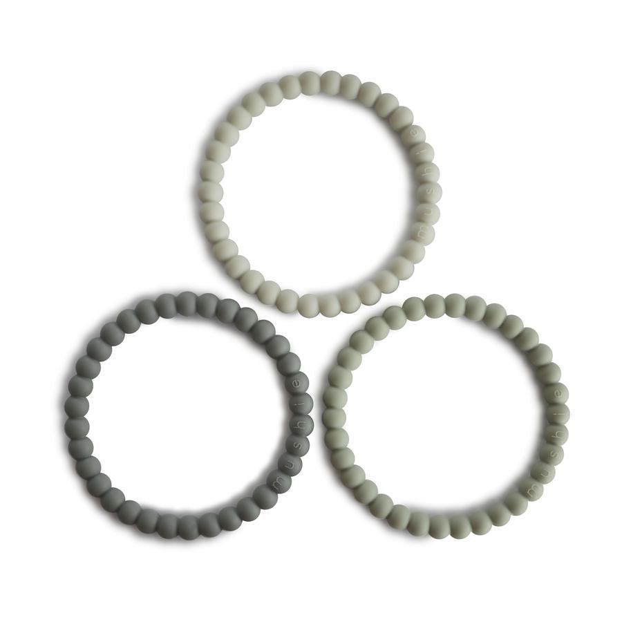 Pearl Teething Bracelet - Green Tea / Cool Grey / Sea Salt - Pudgy Fingers