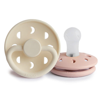 Moon Phase Pacifier  Blush/Cream Silicone - Pudgy Fingers