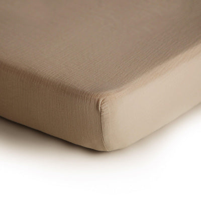 Mushie Crib/Bassinet Sheet - Natural - Pudgy Fingers