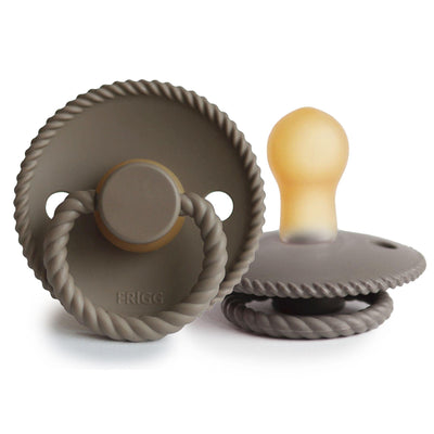 FRIGG Rope Natural Rubber Pacifier (Portobello) - Pudgy Fingers