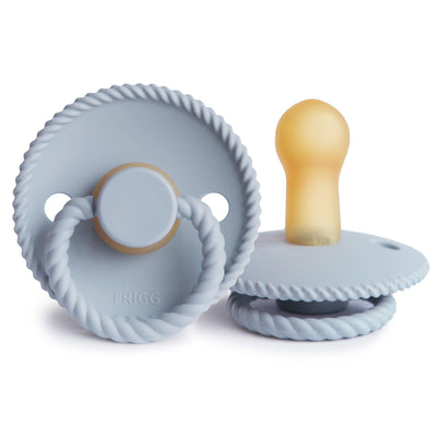 FRIGG Rope Natural Rubber Pacifier (Powder Blue) - Pudgy Fingers