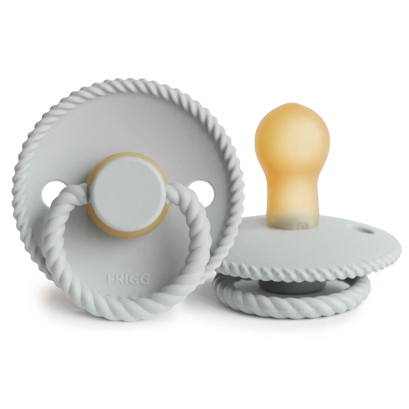 FRIGG Rope Natural Rubber Pacifier (Silver Grey) - Pudgy Fingers