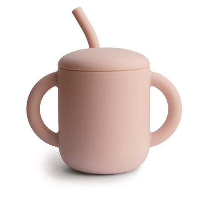 Silicone Training Cup & Straw Blush - Pudgy Fingers