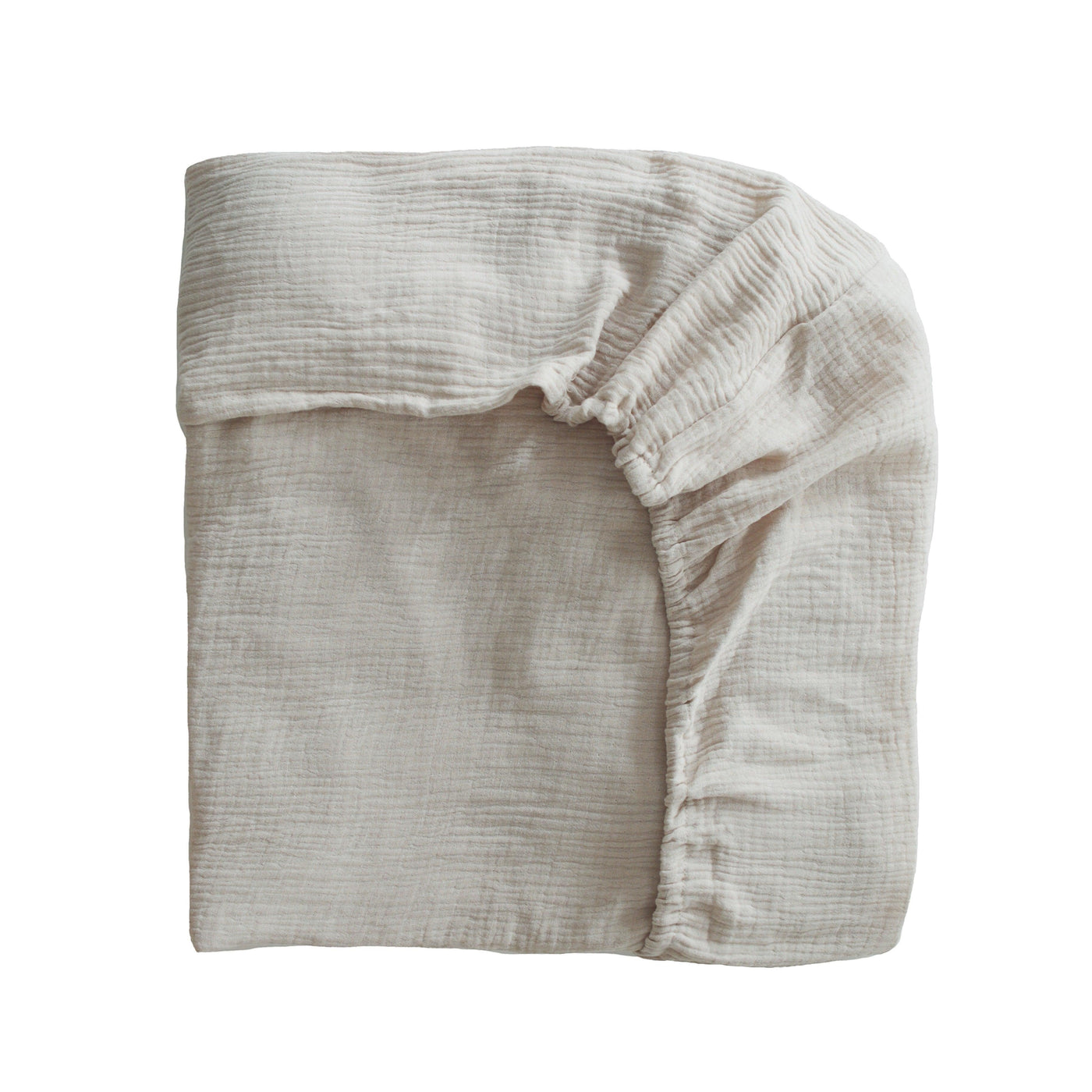 Mushie Crib/Bassinet Sheet - Fog - Pudgy Fingers