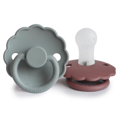 Daisy Pacifier French Grey/Woodchuck Silicone - Pudgy Fingers